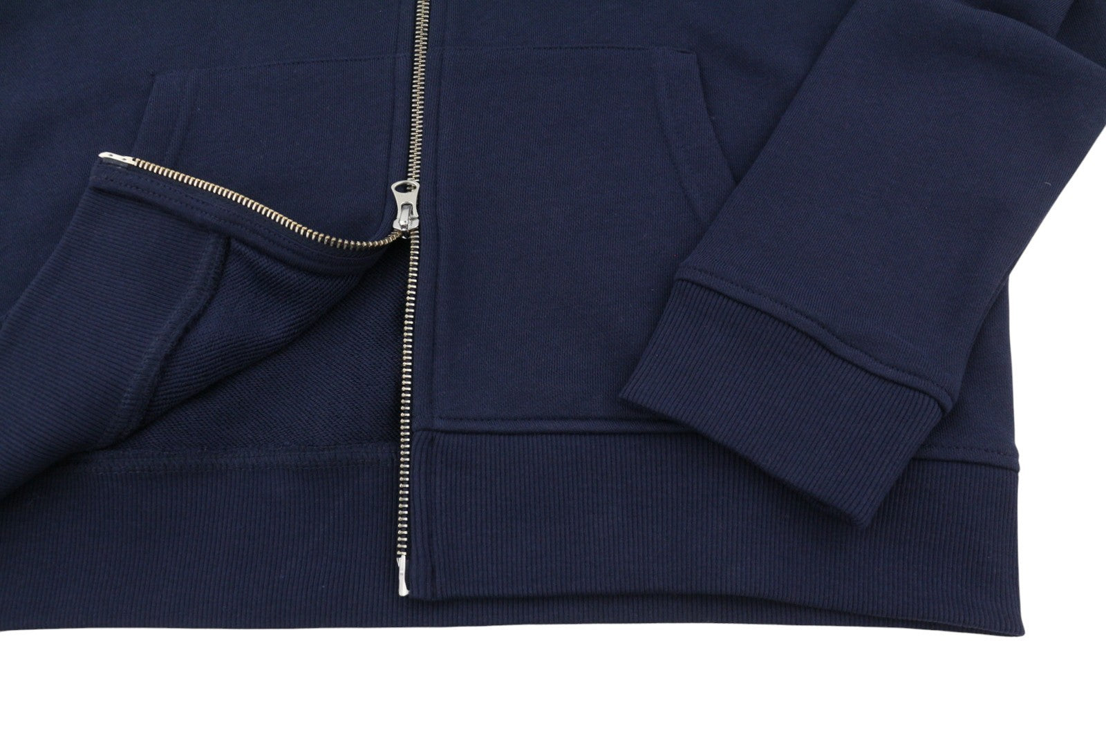 GANT N.H Full Zip Women Hoodie L Evening Blue Pockets Front Logo Drawstrings