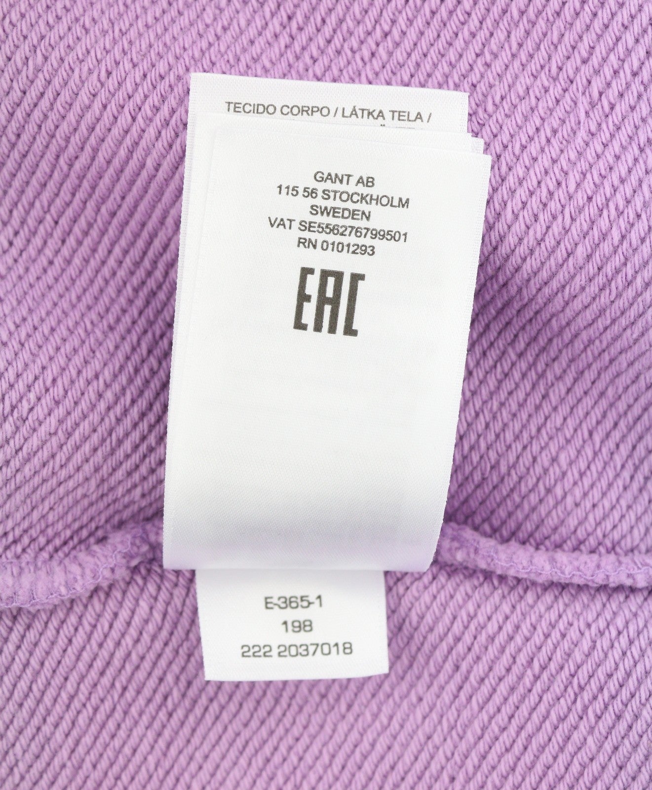 GANT Collegiate Men Hoodie XL Orchid Lilac Relaxed Fit Kangaroo Pocket Pullover