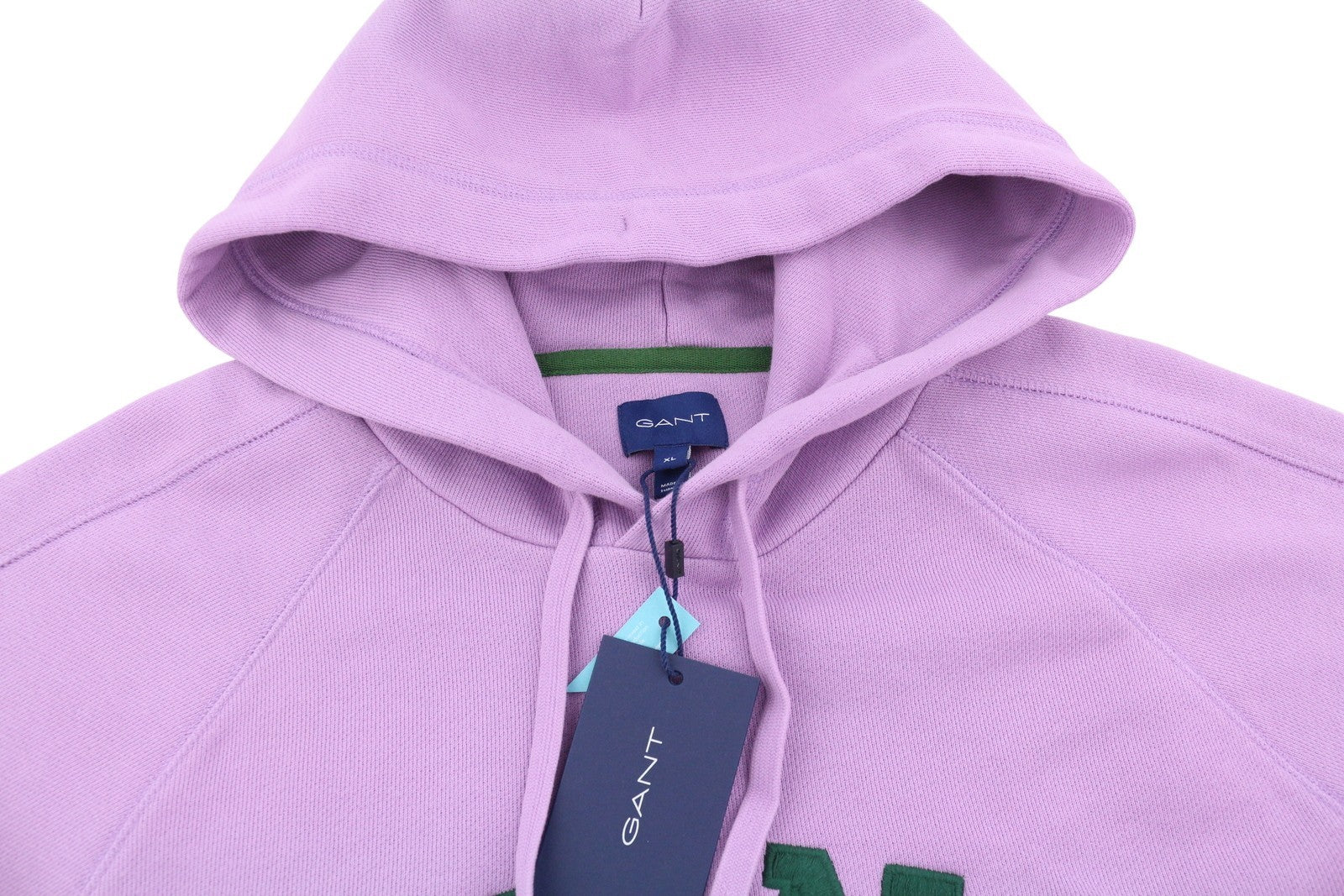 GANT Collegiate Men Hoodie XL Orchid Lilac Relaxed Fit Kangaroo Pocket Pullover