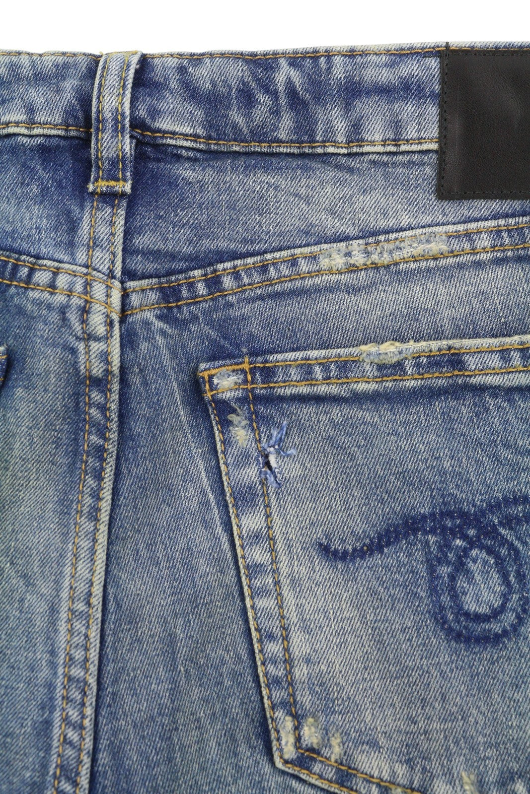 R13 Boy Straight Women Jeans 29 Kelly Stretch Cropped Faded Blue FW25 RRP699