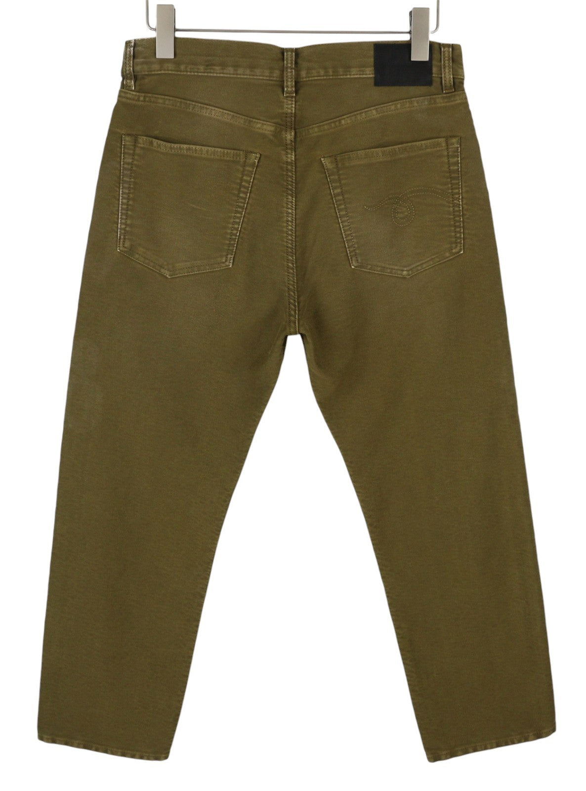 R13 Boyfriend Women Jeans 27 Olive Garment Dyed Moleskin Zip Fly FW25 RRP790