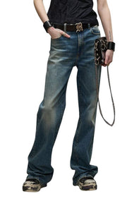 R13 Jane moteriški džinsai 28 Kelly tamprūs, platėjančios klešnės, blukintos mėlynos spalvos su užtrauktuku PF25 RPRP645 