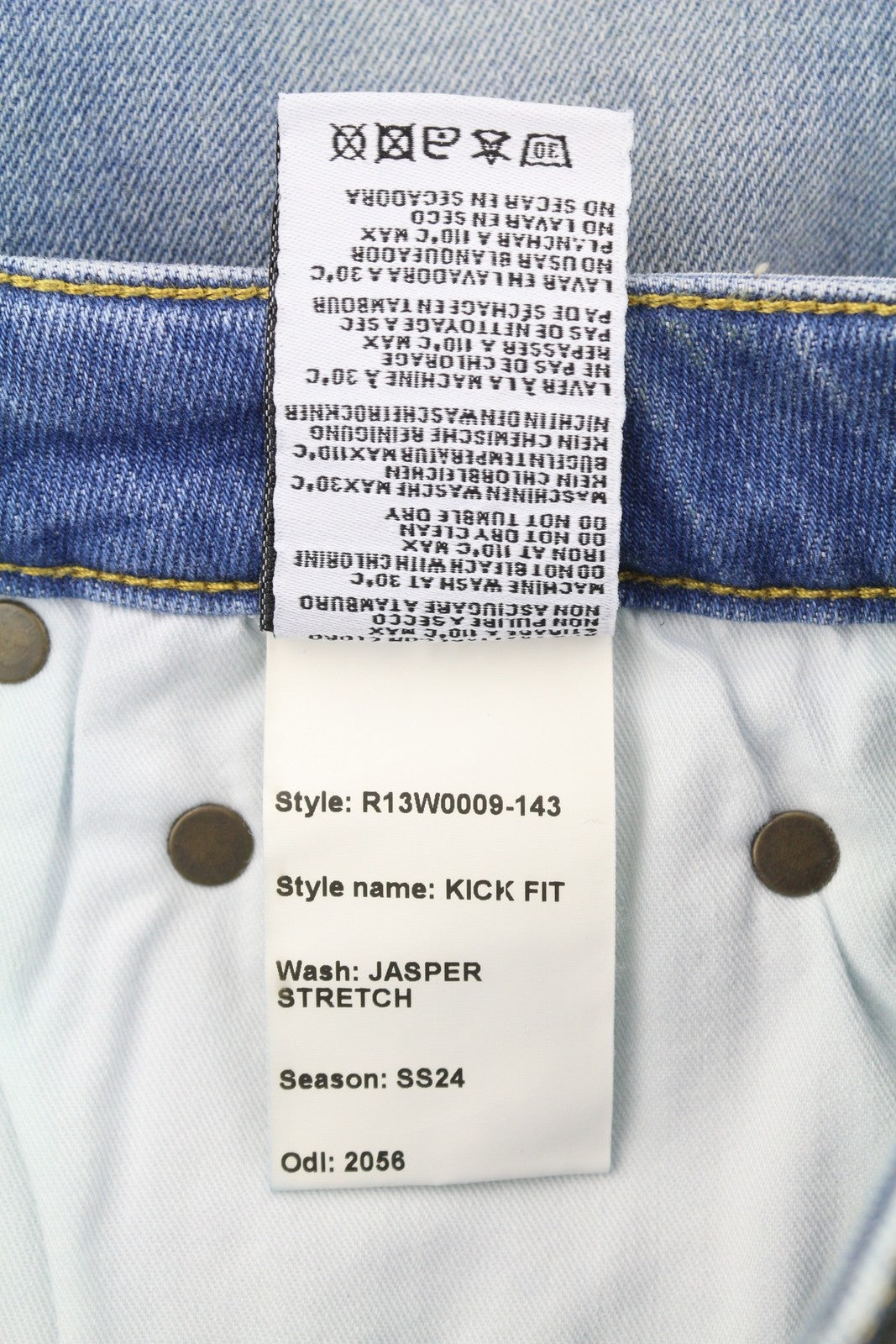 R13 Kick Fit Women Jeans 25 Jasper Stretch Flare Cropped Ankle Zip Faded Blue