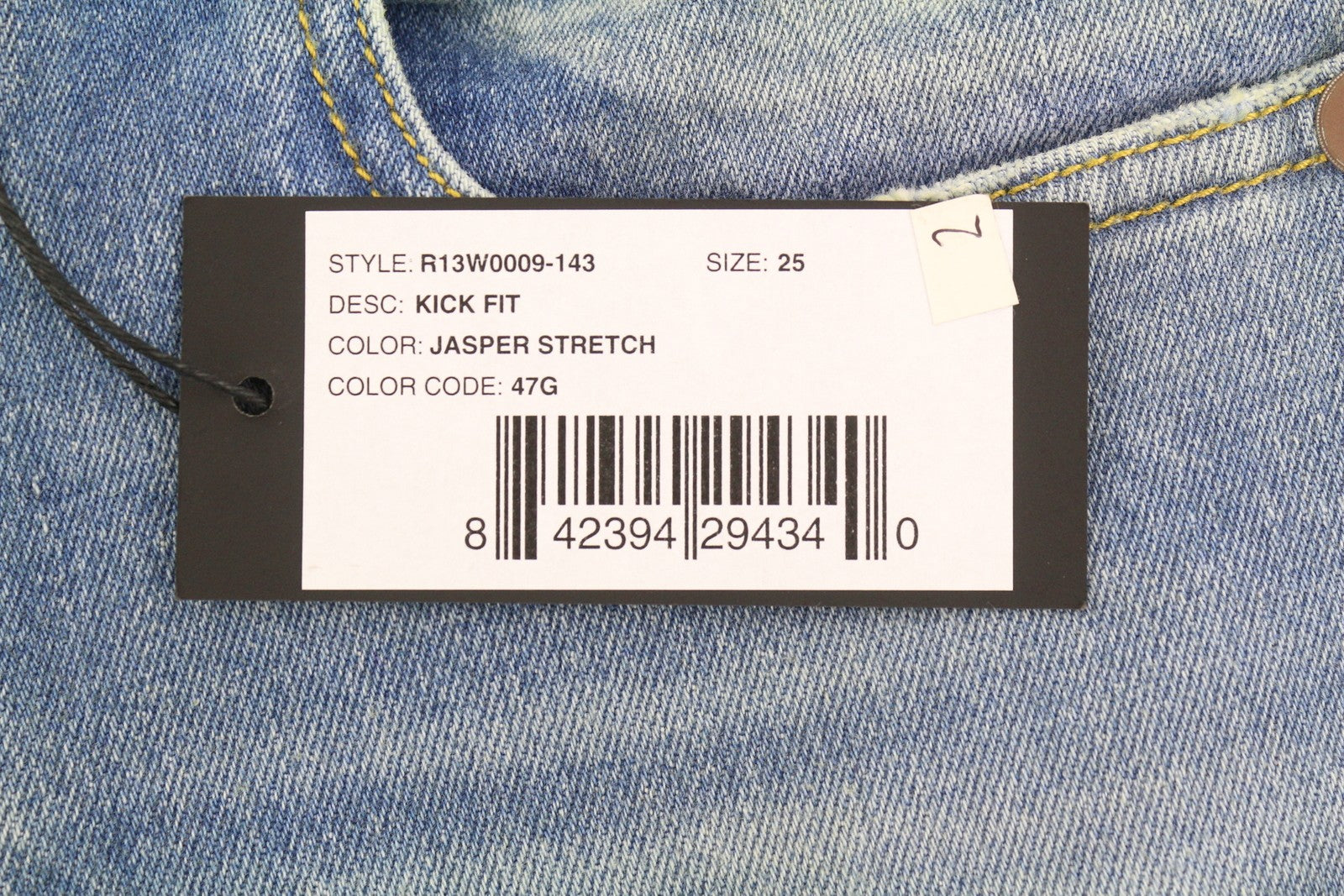 R13 Kick Fit Women Jeans 25 Jasper Stretch Flare Cropped Ankle Zip Faded Blue