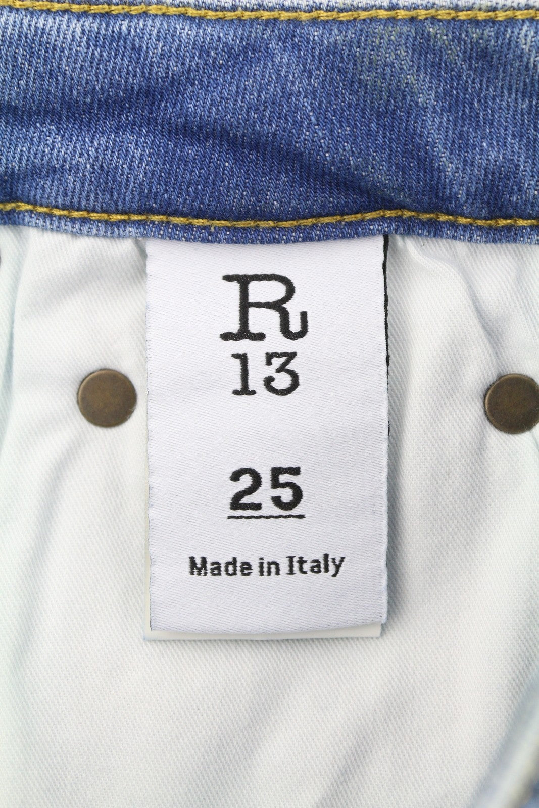 R13 Kick Fit Women Jeans 25 Jasper Stretch Flare Cropped Ankle Zip Faded Blue