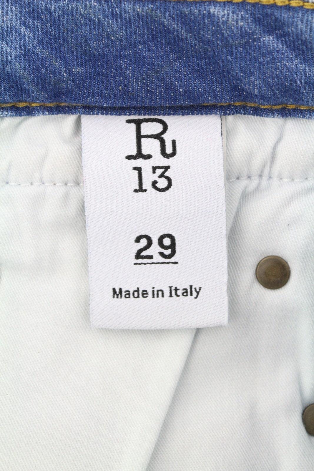 R13 berniukiški tiesūs, plėšyti džinsai moterims, 29, Jasper tamprūs, žemo liemens, išblukusios mėlynos spalvos 