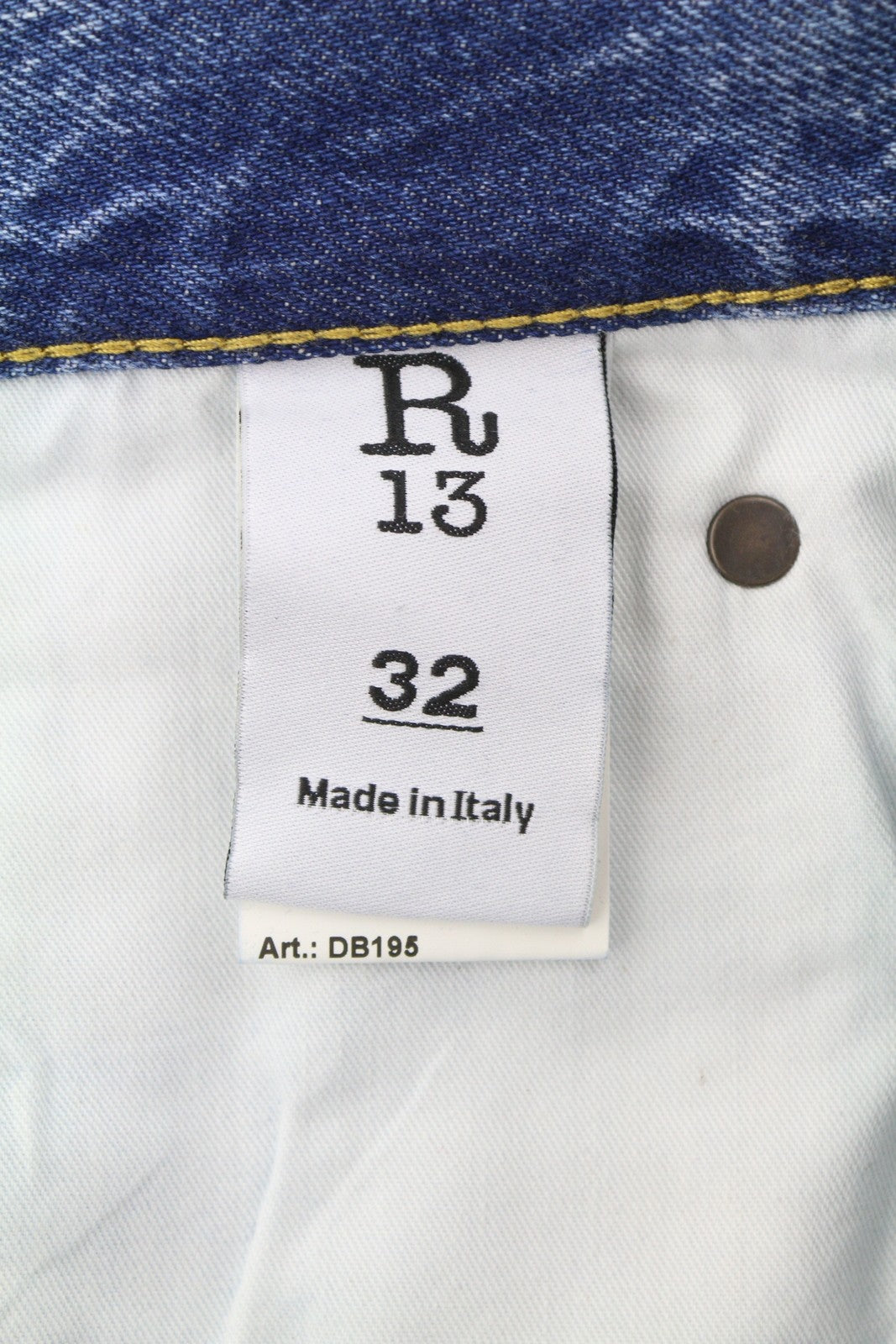 R13 Cuffed X-BF moteriški džinsai su rankogaliais, 32 Jasper Straight Fit, ūsai, išblukintas džinsas, FW25 