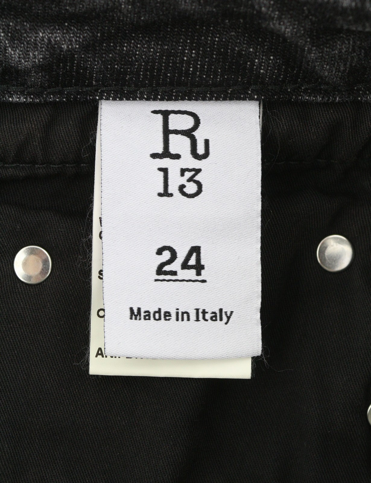 R13 Boy Straight Women Jeans 24 Vintage Grey Faded Cropped Ankle PS25 RRP599