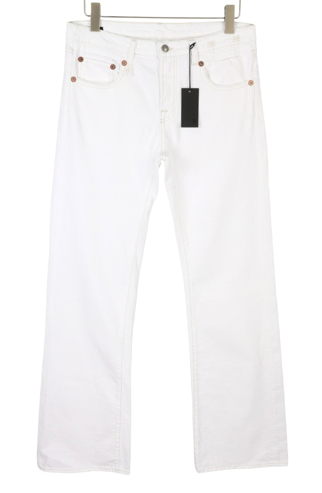 R13 Boy Flare Women Jeans 31 Aerin White Stretch Zip Fly Denim PF25 RRP599