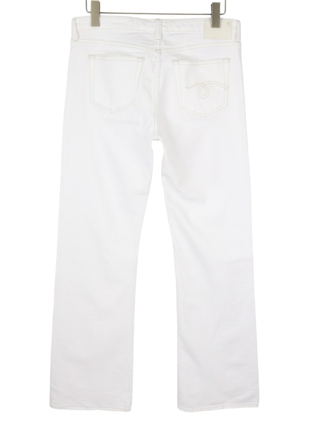 R13 Boy Flare Women Jeans 31 Aerin White Stretch Zip Fly Denim PF25 RRP599
