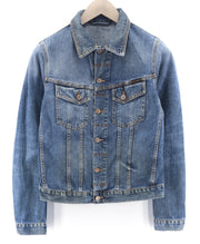 NUDIE JEANS Terry Natural Worn vyriški S dydžio mėlyni išblukinti džinsiniai polo kakleliai be pamušalo 