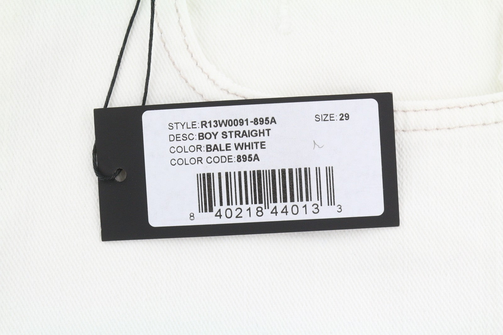 R13 Boy Straight Women Jeans 29 Bale White Cropped Ankle Zip Fly PS25 RRP499