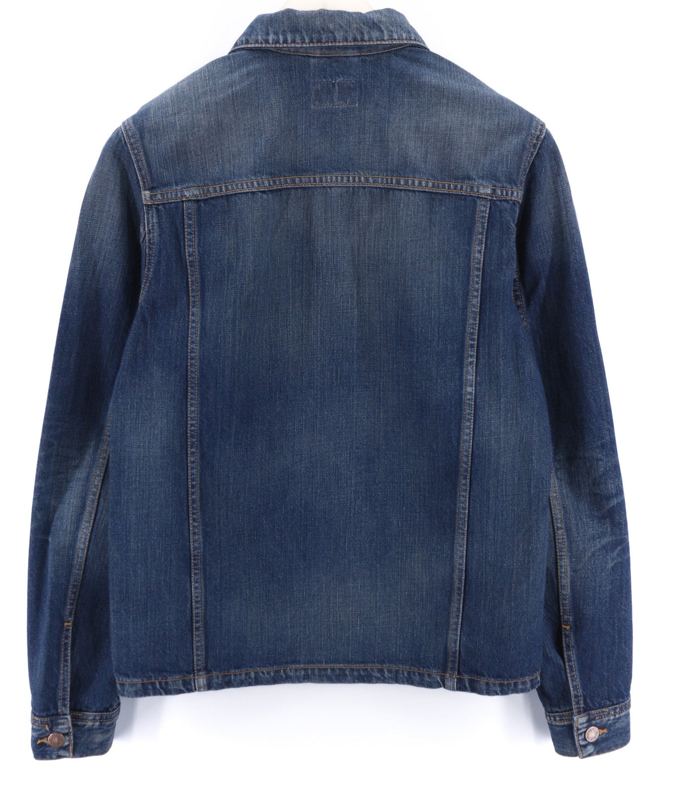 NUDIE JEANS Ronny Worn Authentic Men's XS Faded Polo Denim Trucker Jacket