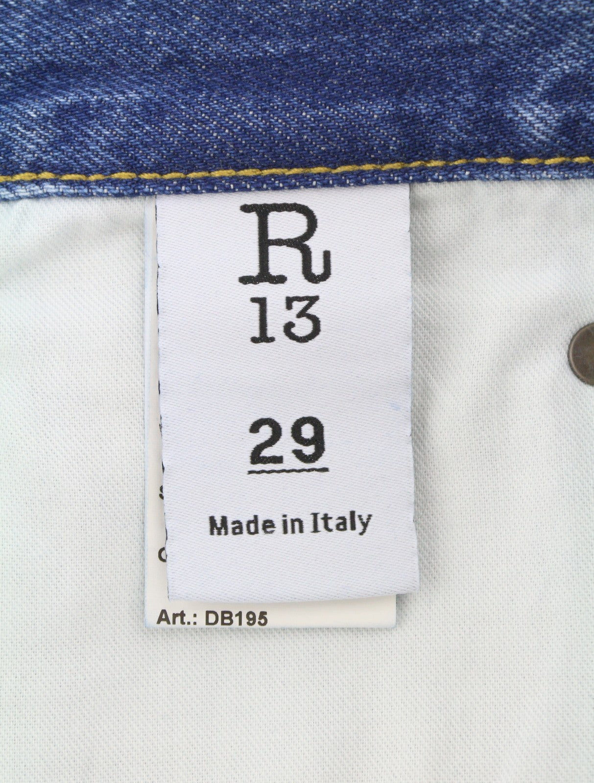 R13 Cuffed X-BF moteriški džinsai su rankogaliais, 29 Jasper Straight Fit, ūsai, išblukusi mėlyna, PF25 