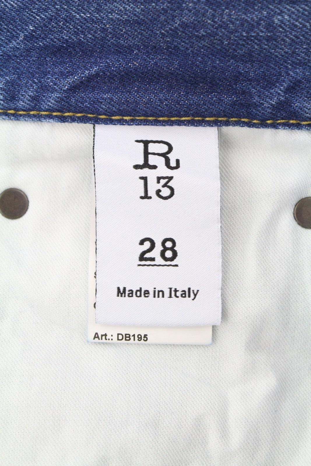 R13 Cuffed X-BF moteriški džinsai su rankogaliais, 28 Jasper Straight Fit, ūsai, išblukusi mėlyna, PF25 