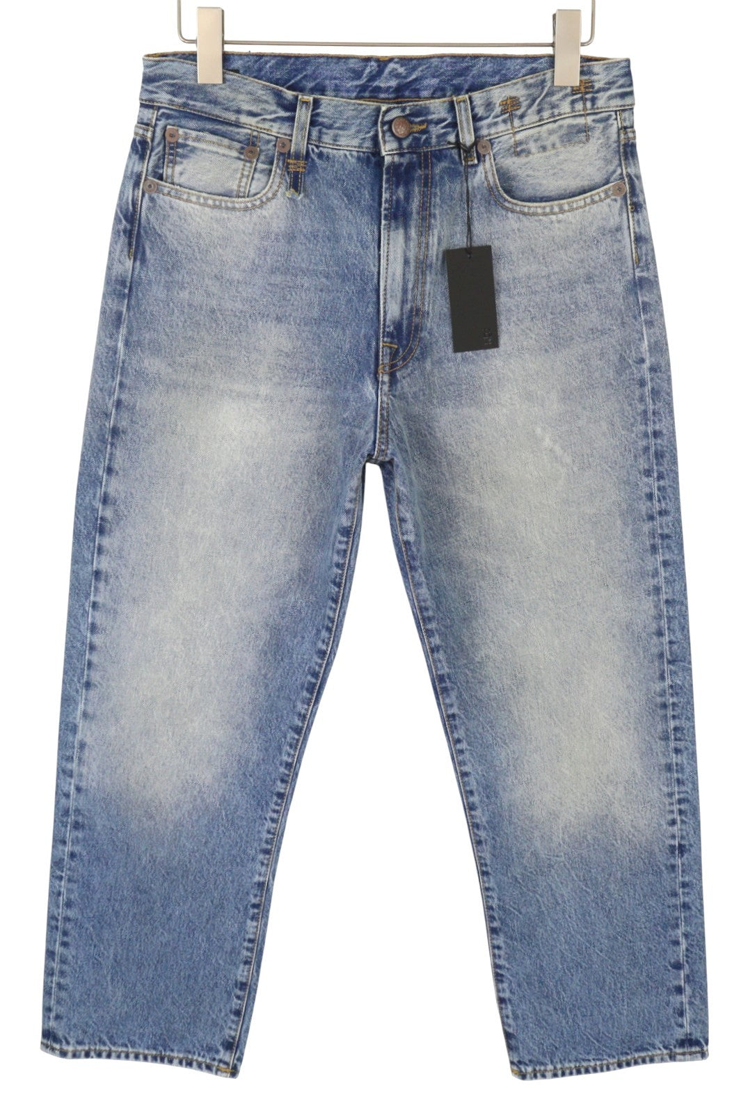 R13 Boyfriend Women Jeans 28 Jasper Cropped Ankle Faded Blue Zip FW25 RRP699