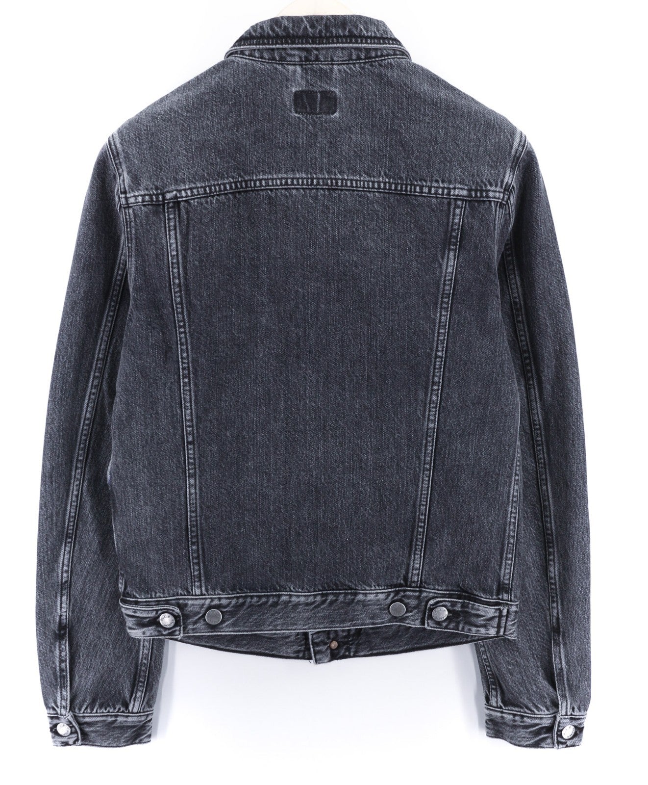 NUDIE JEANS Billy Grey Stardust Men's S Faded Denim Polo Neck Jacket