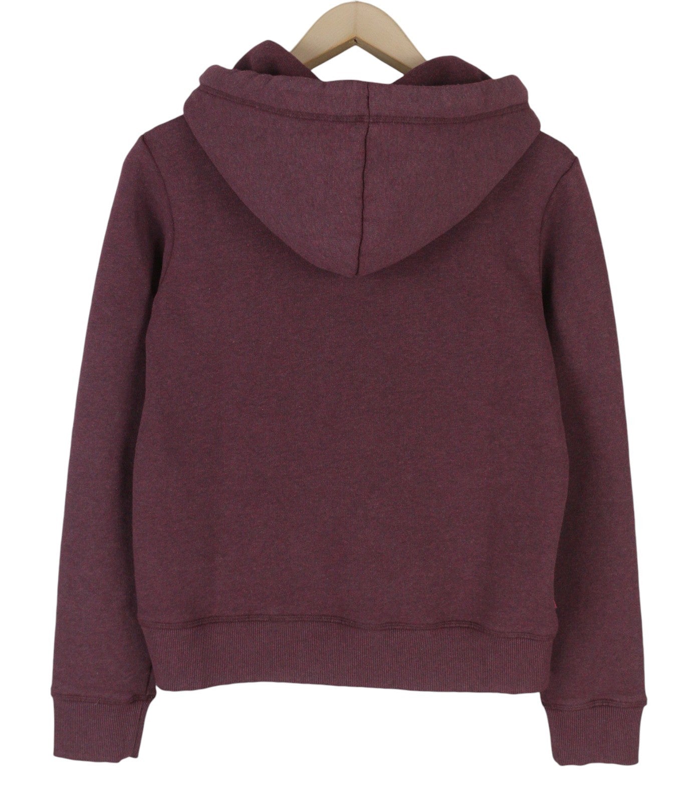 SUPERDRY Chenille VL Graphic Women Hoodie EU38 Burgundy Kangaroo Pocket Pullover