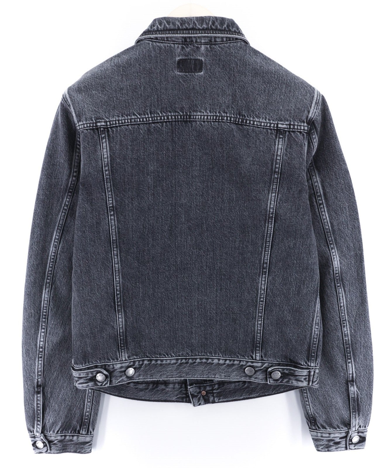 NUDIE JEANS Billy Grey Stardust vyriški polo kaklelio džinsiniai džinsai su sagomis ir pamušalu M dydžio 