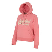 SUPERDRY Embroidered VL Graphic Women Hoodie EU38 Melange Pink Kangaroo Pullover