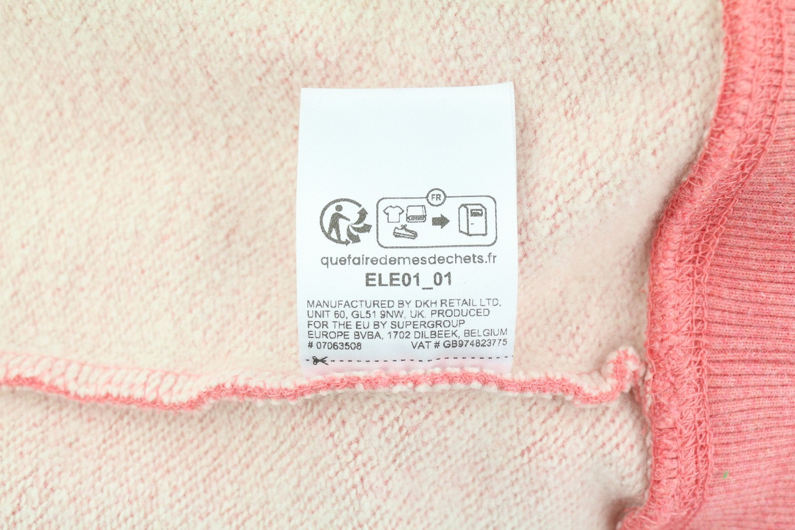 SUPERDRY Embroidered VL Graphic Women Hoodie EU38 Melange Pink Kangaroo Pullover