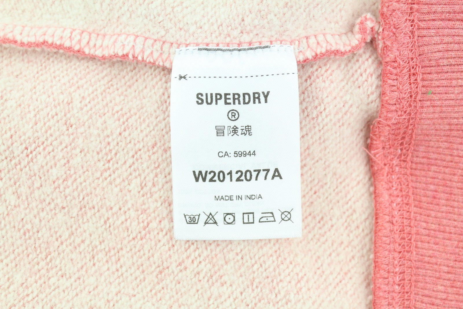 SUPERDRY Embroidered VL Graphic Women Hoodie EU38 Melange Pink Kangaroo Pullover