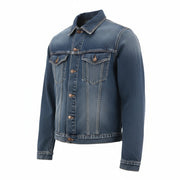 NUDIE JEANS Billy Blue Friend Men's M Denim Polo Neck Organic Cotton Jacket