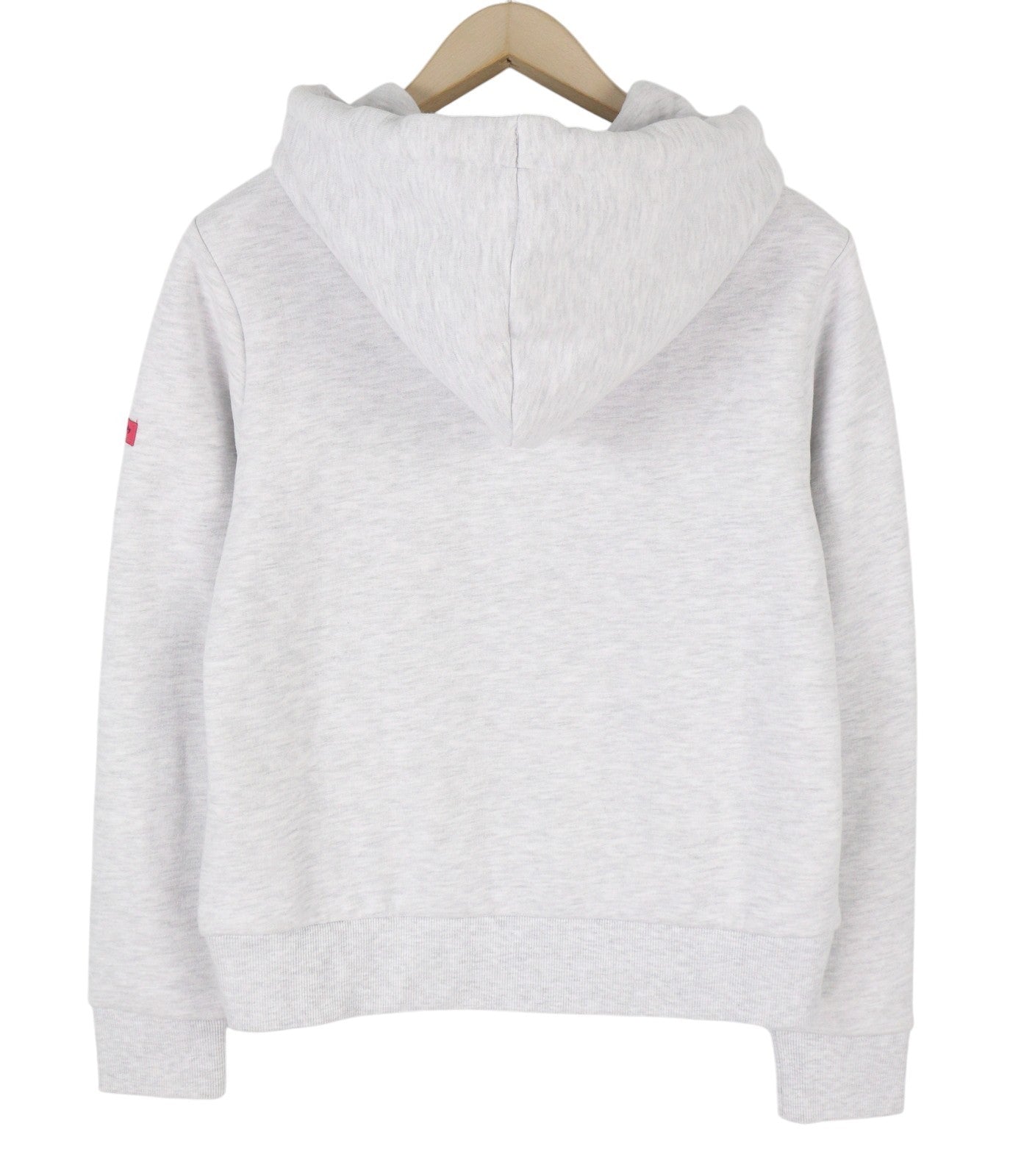 SUPERDRY Neon VL Graphic moteriškas džemperis su gobtuvu, 38 dydžio, melanžo pilkos spalvos, su kengūros logotipu 