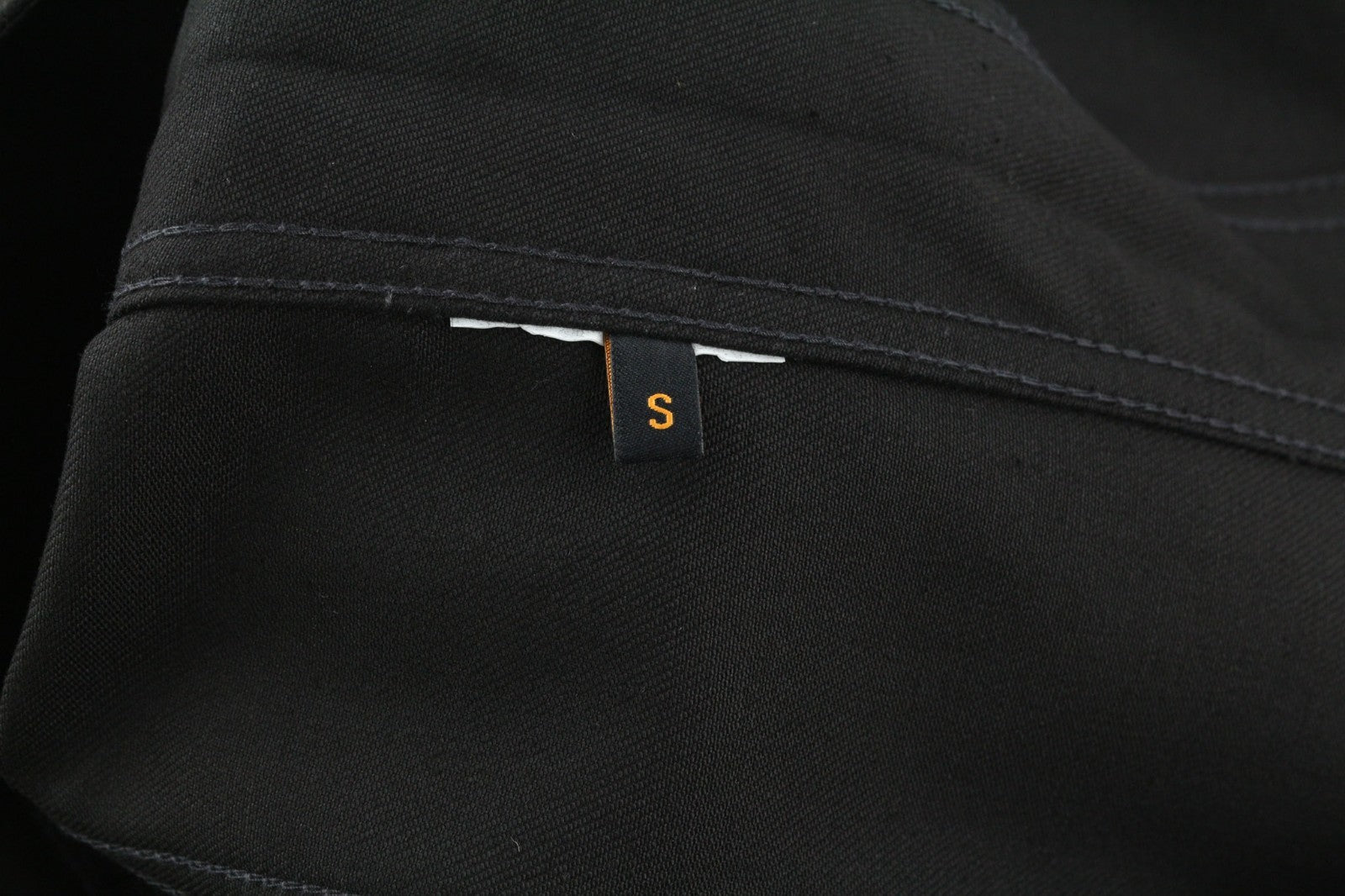 NUDIE JEANS Men's S Black Denim Polo Neck Unlined Button Jacket Logo