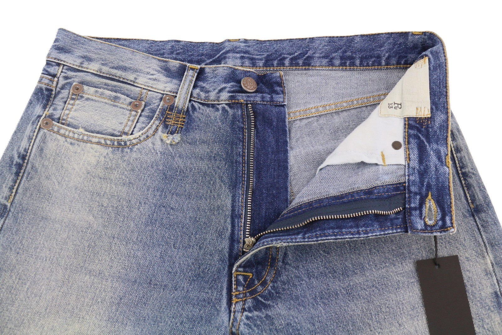 R13 Boyfriend moteriški džinsai 27 Jasper trumpinti ūsai išblukusi mėlyna PF25 RRP699 