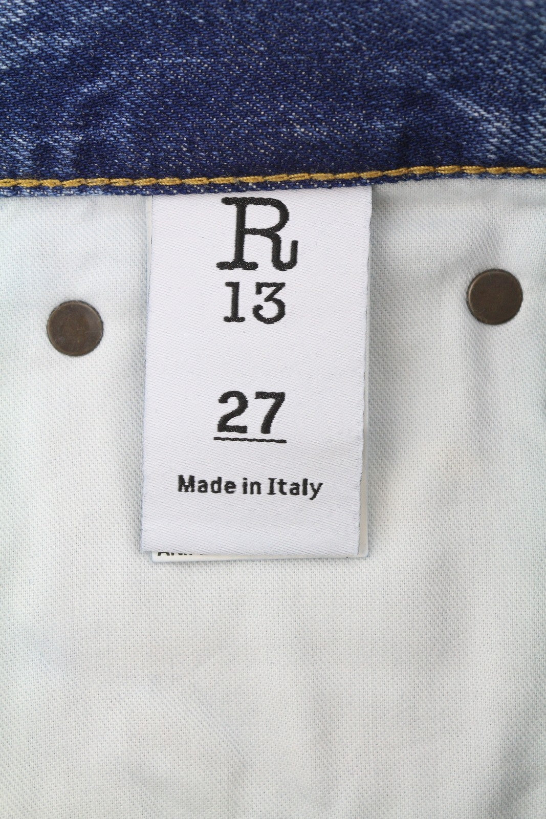 R13 Boyfriend moteriški džinsai 27 Jasper trumpinti ūsai išblukusi mėlyna PF25 RRP699 