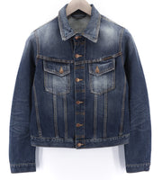 NUDIE JEANS Terry Org. Contrast Men's S Faded Denim Distressed Polo