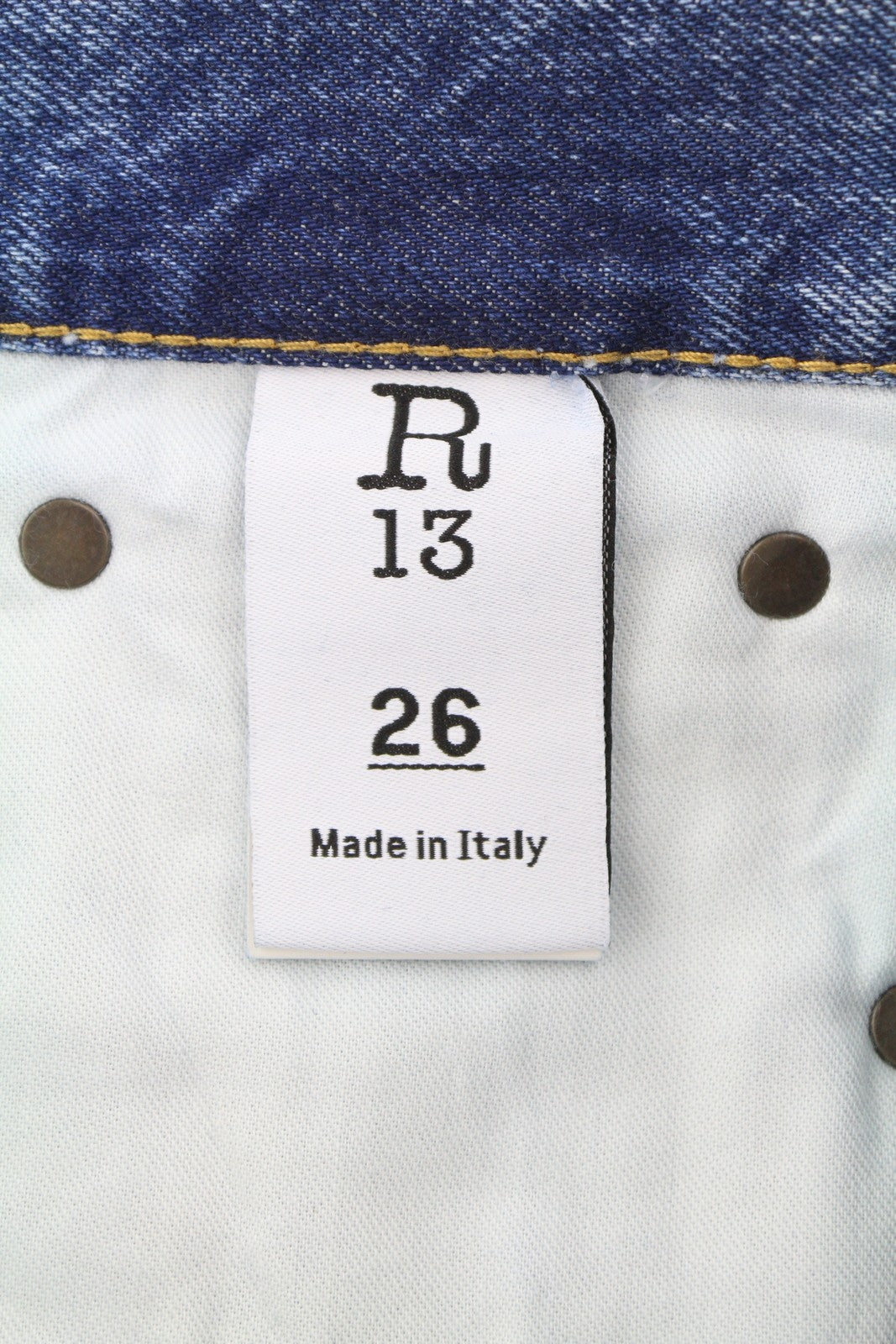 R13 Boyfriend moteriški džinsai 26 Jasper trumpinti ūsai išblukusi mėlyna PF25 RRP699 