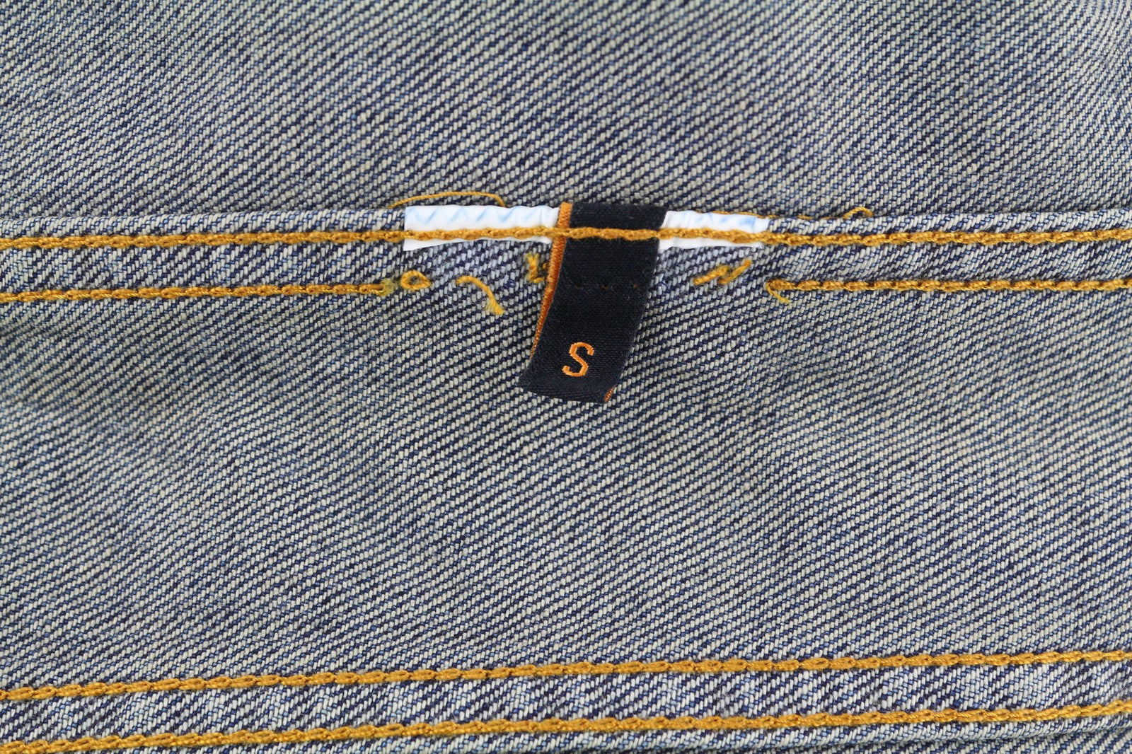 NUDIE JEANS Men's S Blue Distressed Denim Polo Neck Button Jacket