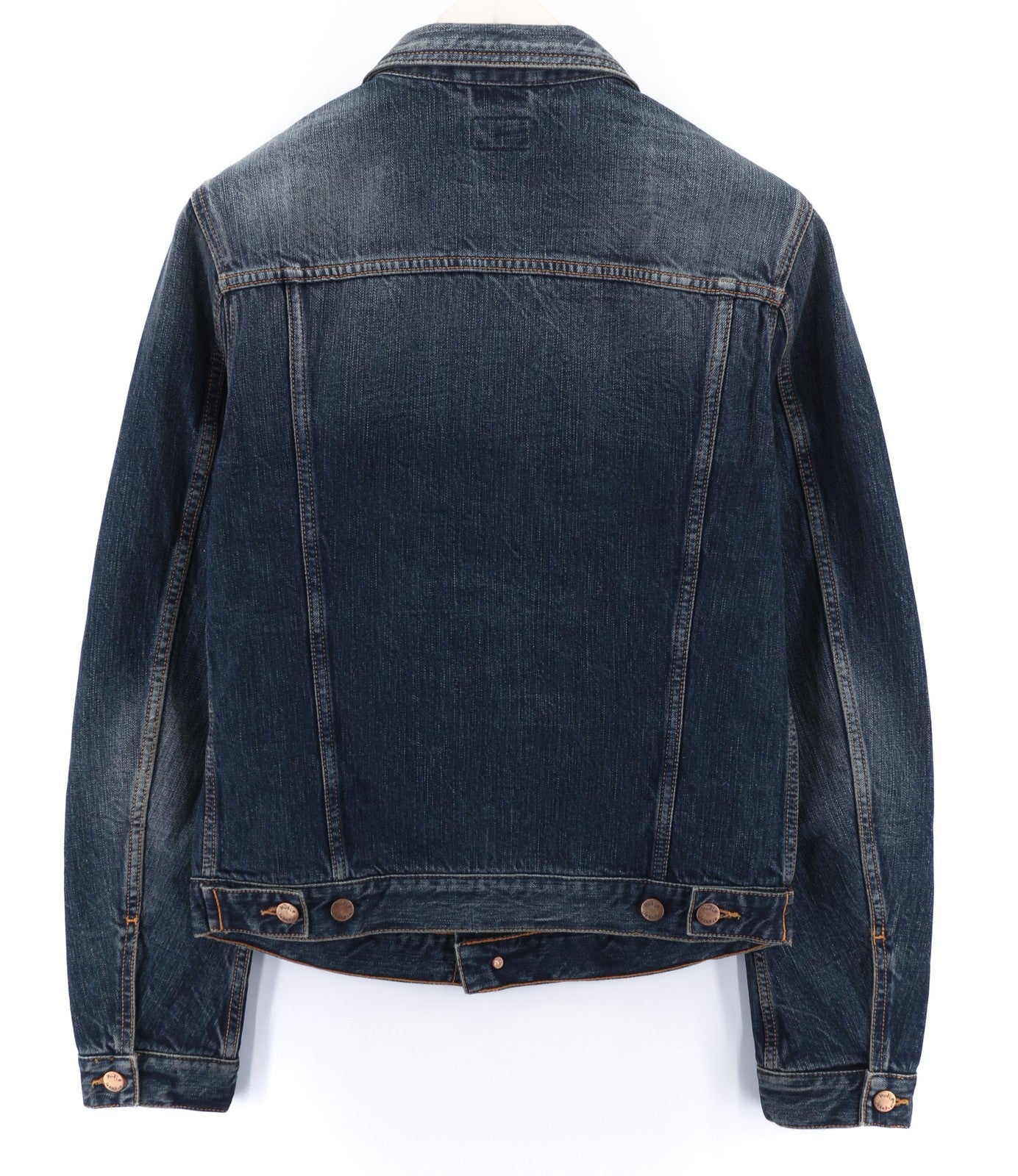 NUDIE JEANS Billy Dark Authentic Men's M Blue Polo Denim Regular Jacket