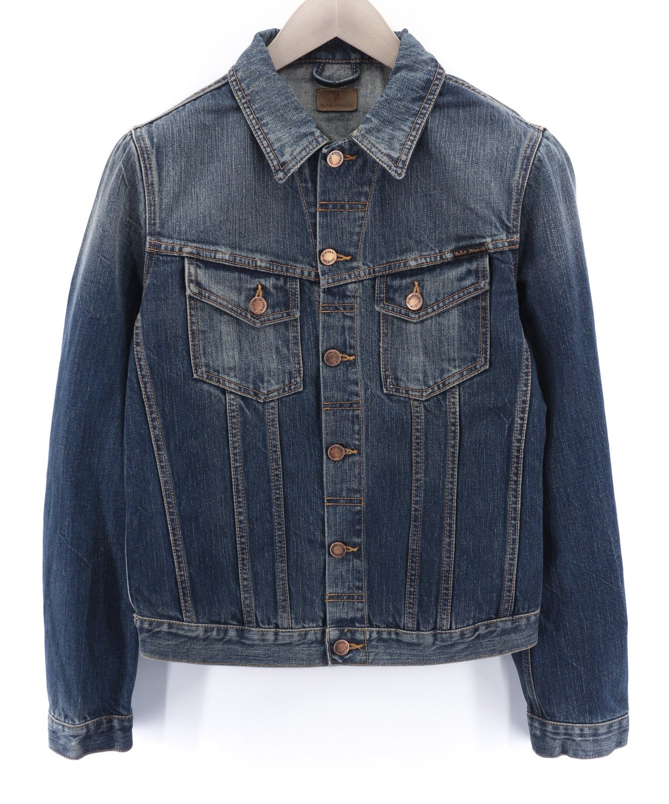 NUDIE JEANS Billy Dark Authentic Men's S Faded Button Denim Jacket