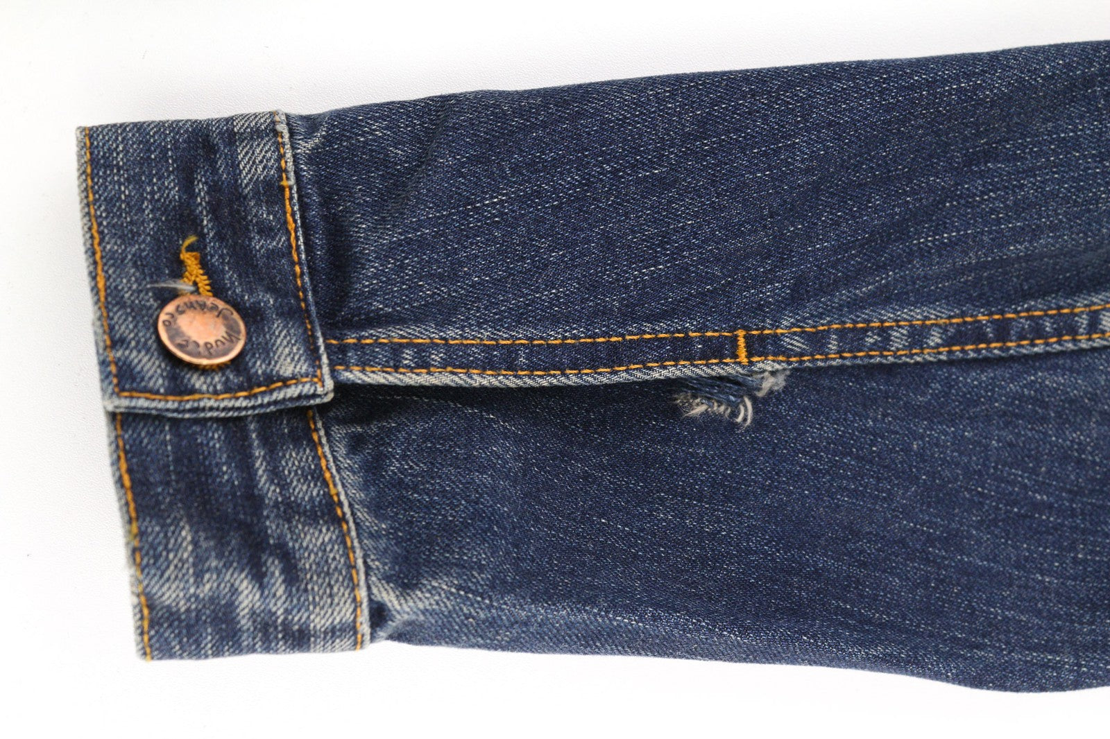 NUDIE JEANS Billy Dark Authentic Men's S Faded Button Denim Jacket