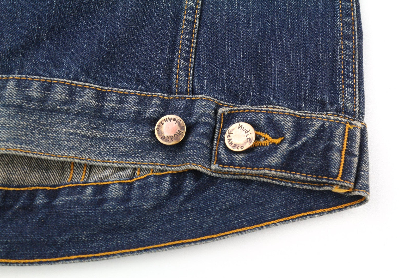 NUDIE JEANS Billy Dark Authentic Men's S Denim Faded Polo Button