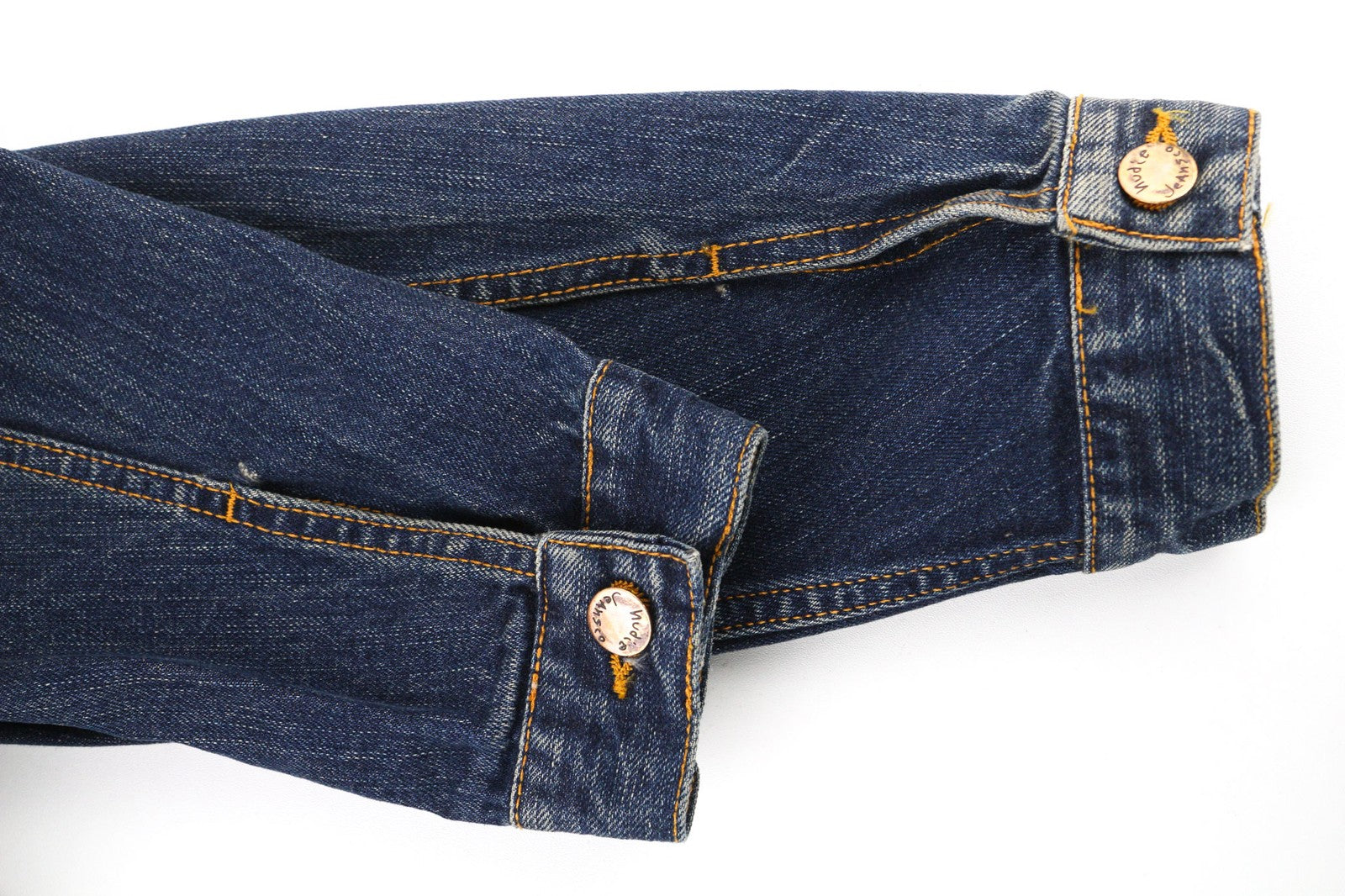 NUDIE JEANS Billy Dark Authentic Men's S Denim Faded Polo Button