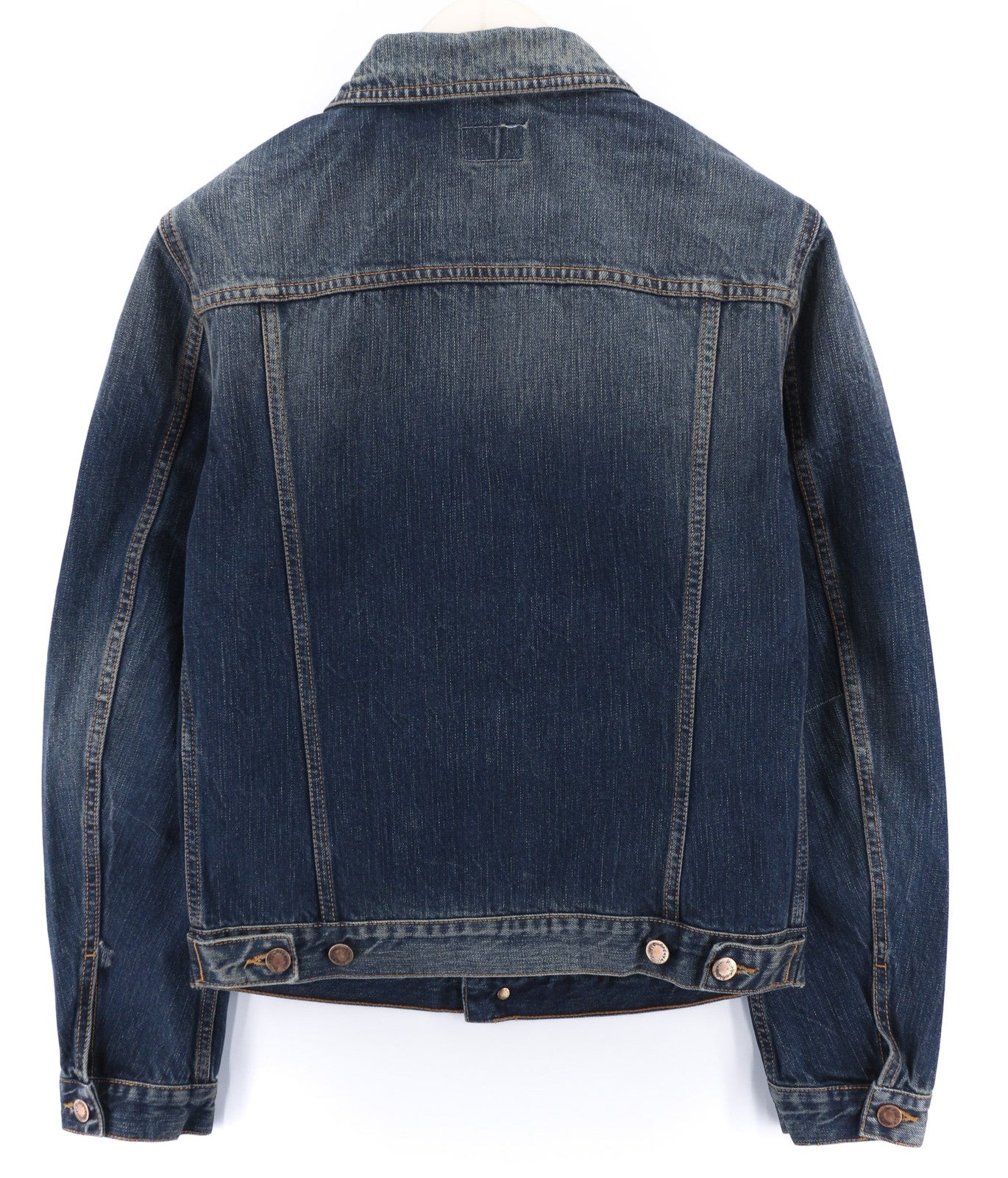 NUDIE JEANS Billy Dark Authentic Men's S Polo Neck Faded Denim Jacket