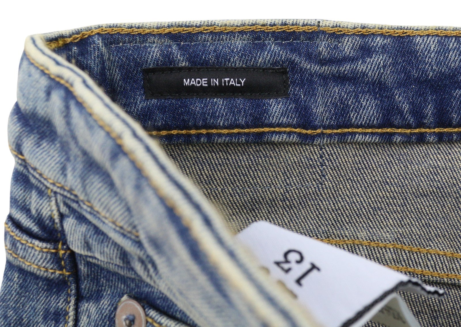 R13 Boy Straight Women Jeans 29 Kelly Stretch Cropped Zip Fly Faded Blue RRP699