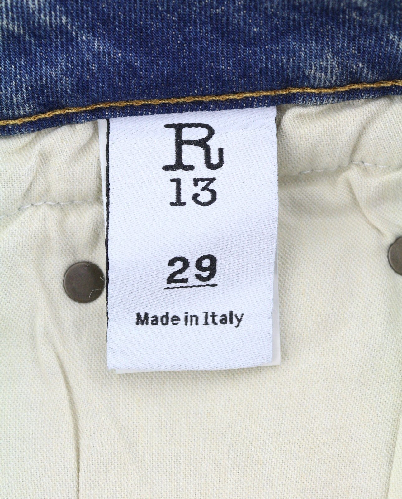 R13 Boy Straight Women Jeans 29 Kelly Stretch Cropped Zip Fly Faded Blue RRP699