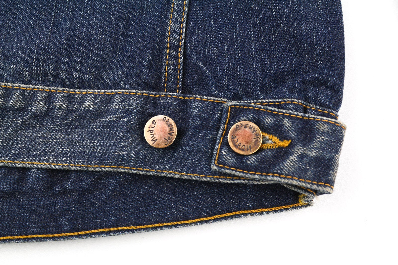 NUDIE JEANS Billy Dark Authentic vyriški S dydžio išblukintos mėlynos spalvos polo marškinėliai be pamušalo 