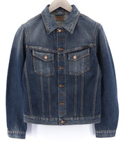 NUDIE JEANS Billy Dark Authentic Men's S Faded Blue Pockets Denim Jacket