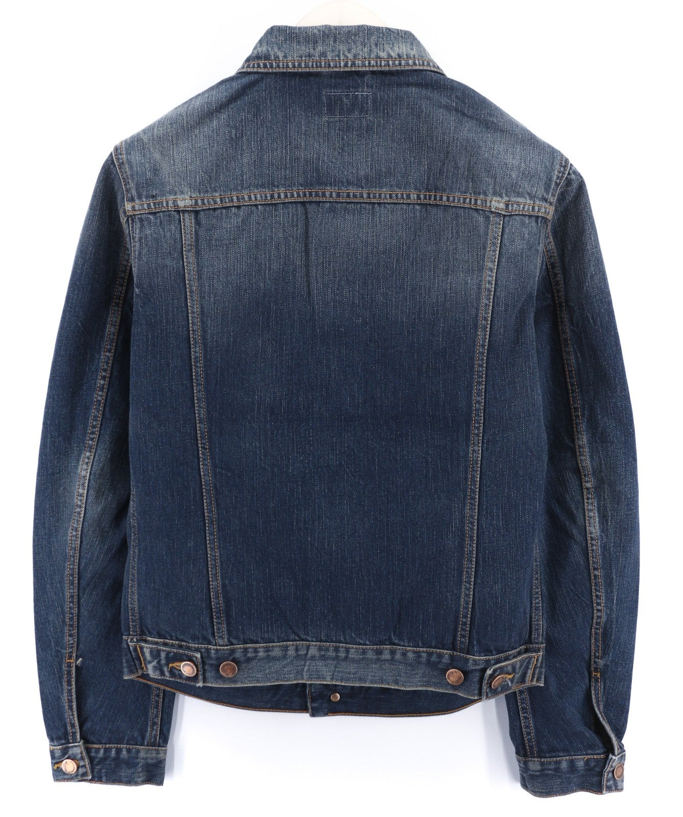 NUDIE JEANS Billy Dark Authentic Men's S Faded Blue Pockets Denim Jacket