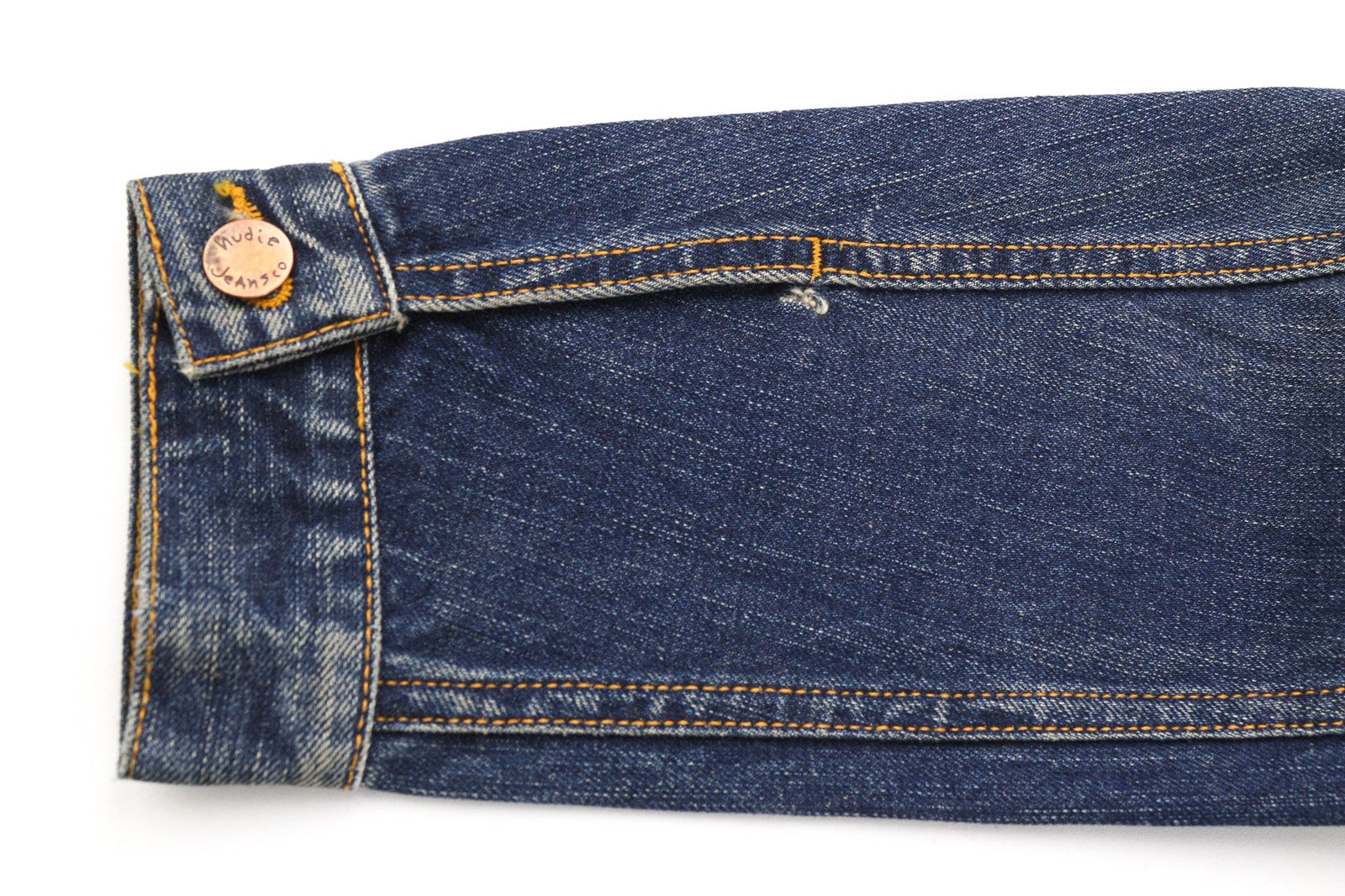 NUDIE JEANS Billy Dark Authentic Men's S Faded Blue Pockets Denim Jacket