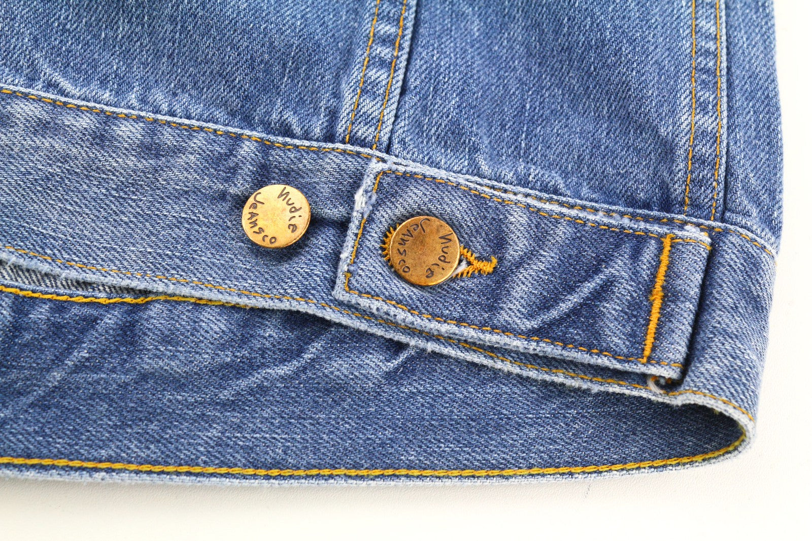 NUDIE JEANS Perry Org. Summer Shade Men's S Blue Polo Cotton Denim