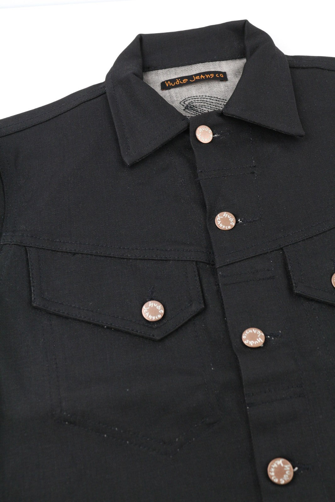 NUDIE JEANS Conny Stretch Dry Black Coated Men's XS Polo Button Jacket