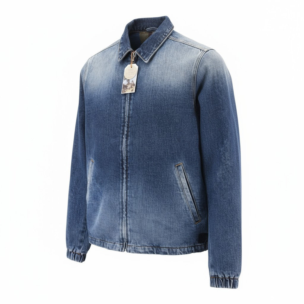 NUDIE JEANS Torkel Vintage Blue Men's XS Faded Polo Pockets Wool Jacket