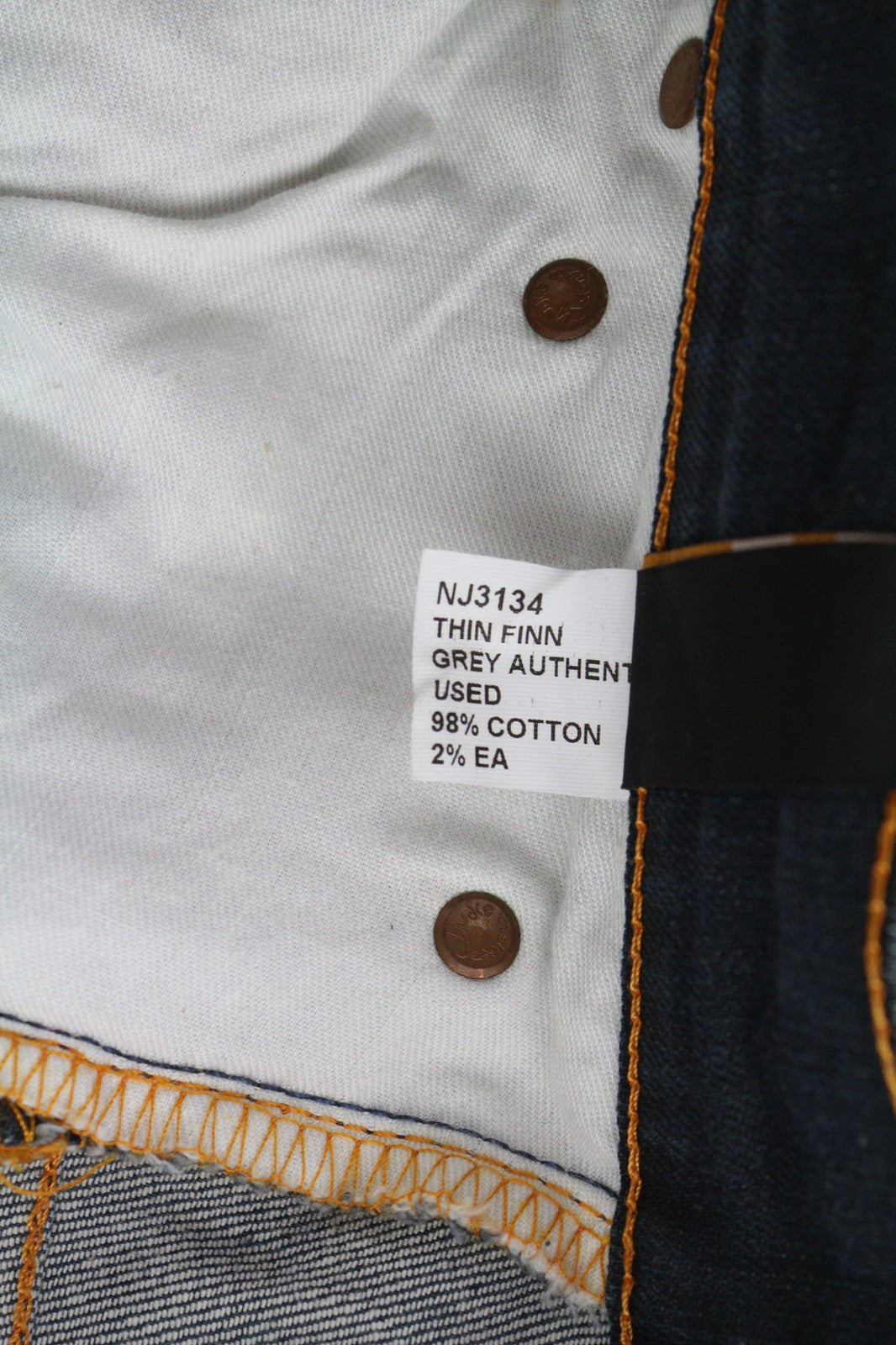 NUDIE JEANS Thin Finn Grey Authentique Used Men's W29/L34 Faded Taper Jeans